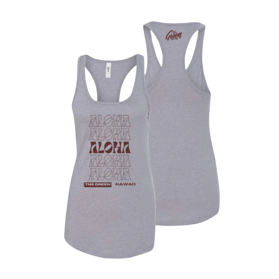 Women's Aloha Stacked Tank (Htr Grey)