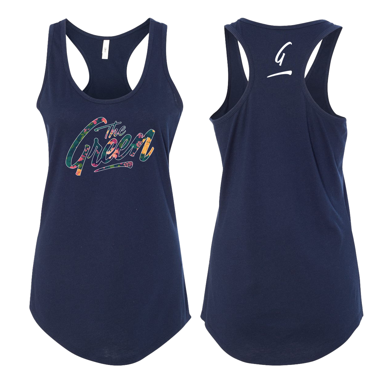 Floral Logo Tank - Navy