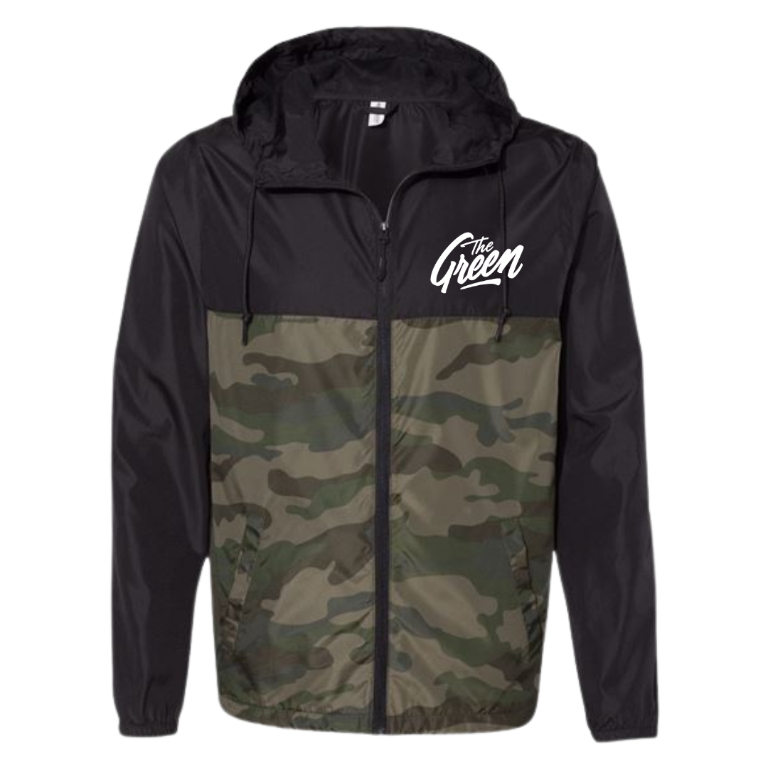New Logo Windbreaker (Black/Green Camo)
