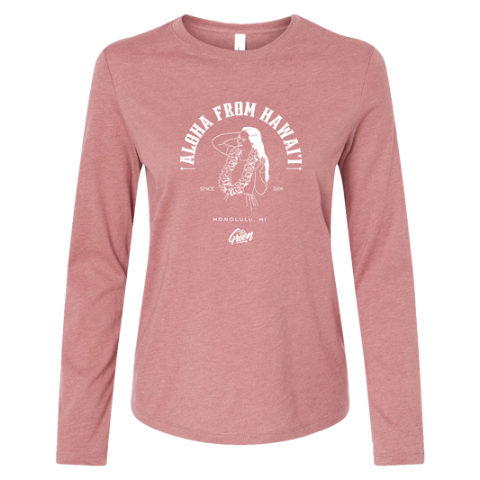 Women's Aloha From Hawaii Long Sleeve (Mauve)