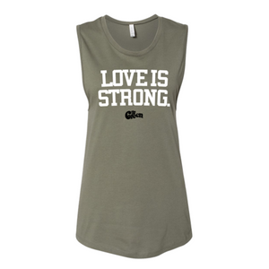 Women's Love Is Strong Tank (Olive)