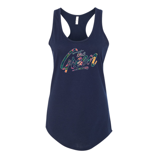 Floral Logo Tank - Navy