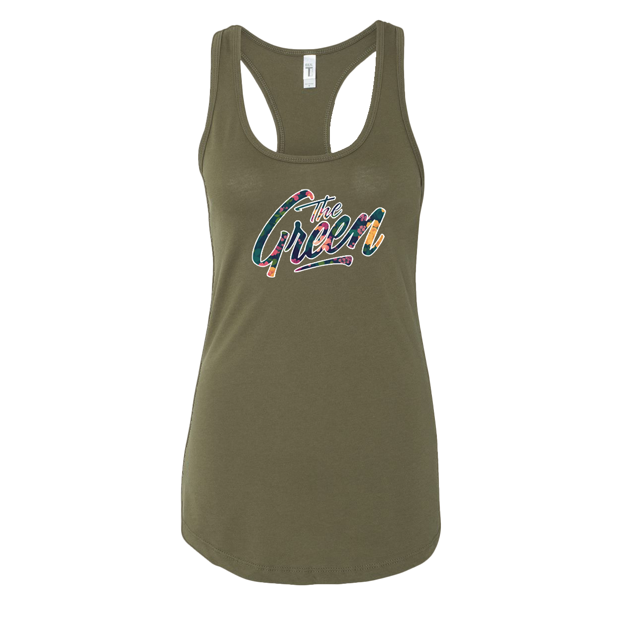 Floral Logo Tank - Olive